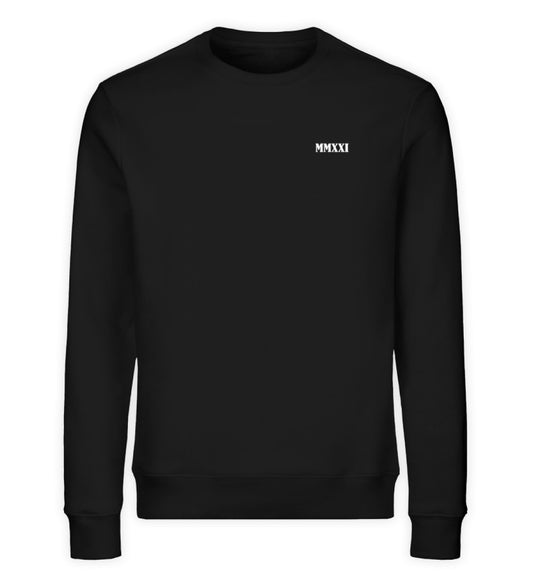 Schwarzes Sweatshirt MMXXI Aufdruck