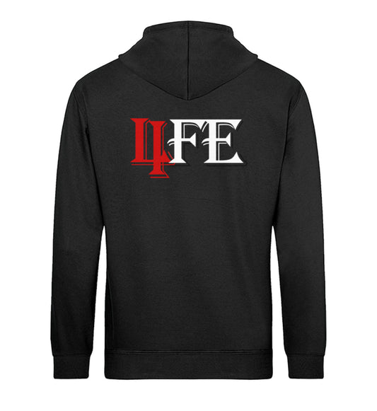 Schwarzer Rider 4 Life Hoodie mit Backprint